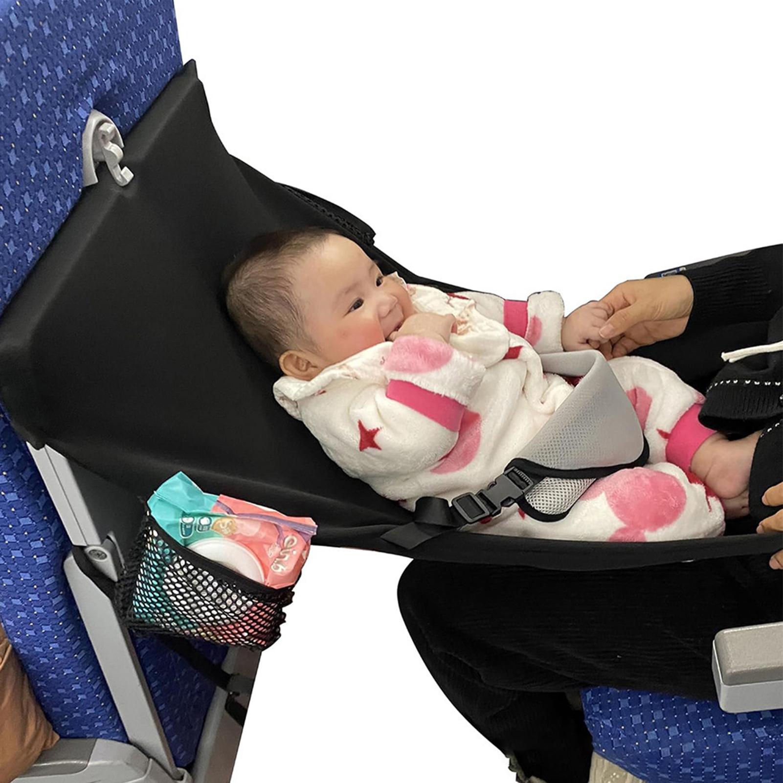 Carriage Bed - ベビーペダルベッド用旅行飛行機ベッド、子供用飛行機シートエクステンダー（サイドポケット付き）、ポータブルフットレストハンモック、車用睡眠用ベビーベッド