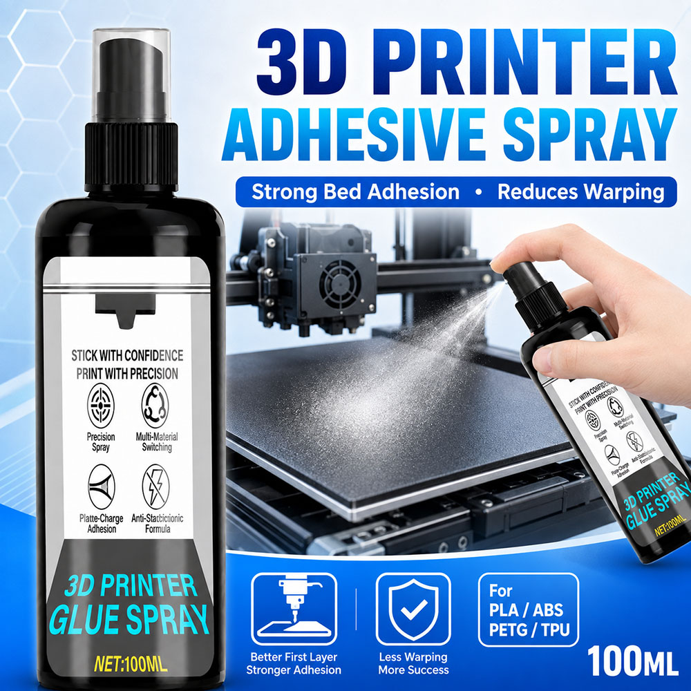 3D Printer Bed - 100/200ml 強力3Dプリンター用接着スプレー - PLA、ABS、PETG、TPUフィラメントに適応 - 变形を軽減し、ベッドの接着力を強化