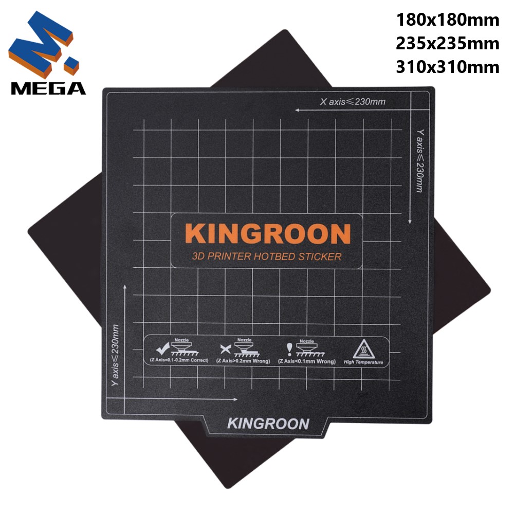 3D Printer Stand - KINGROONフレキシブル磁気ヒートベッド 180x180/235x235mm 3Dプリンターホットベッドシート A+B ソフトマグネットビルドプレート KP3S