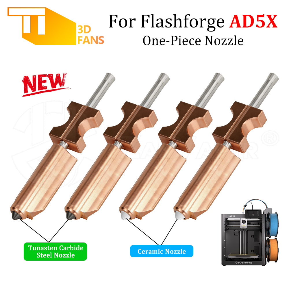 Nozzle Tungsten - Flashforge AD5X 3Dプリンター用、耐摩耗性に優れた改良型バイメタルタングステンセラミックノズルアセンブリ（カーボンファイバー用）。