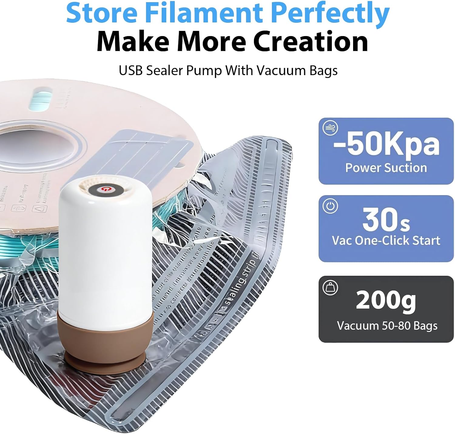 アップグレードされた3Dプリンター用黒色フィラメント収納バッ - Abs Filament のレビューと価格