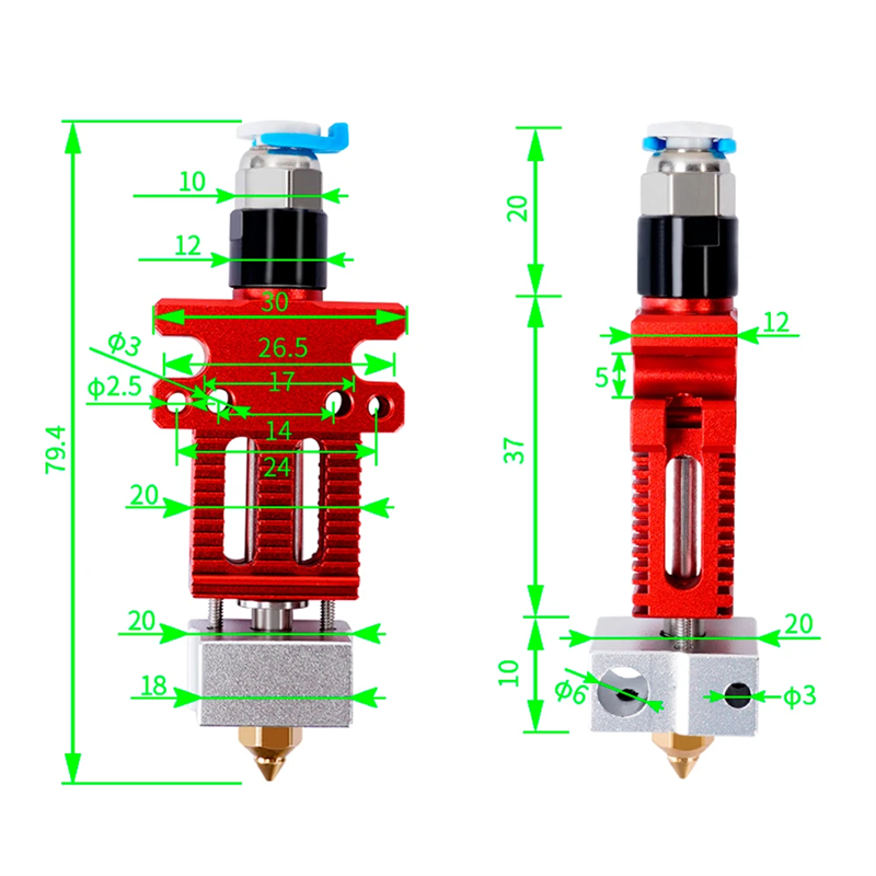 金属押出機,3Dプリンター部品,印刷ヘッド組み立て,ホットエ - Direct Drive Extruder のレビューと価格