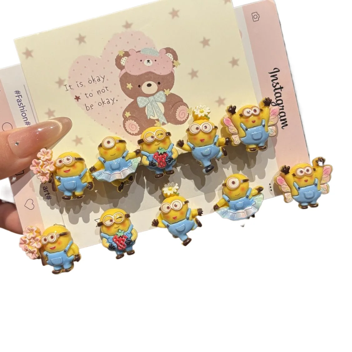 かわいいレジン製ミニオンのヘアクリップ5個入り/10個入り。 - Resin Vat のレビューと価格