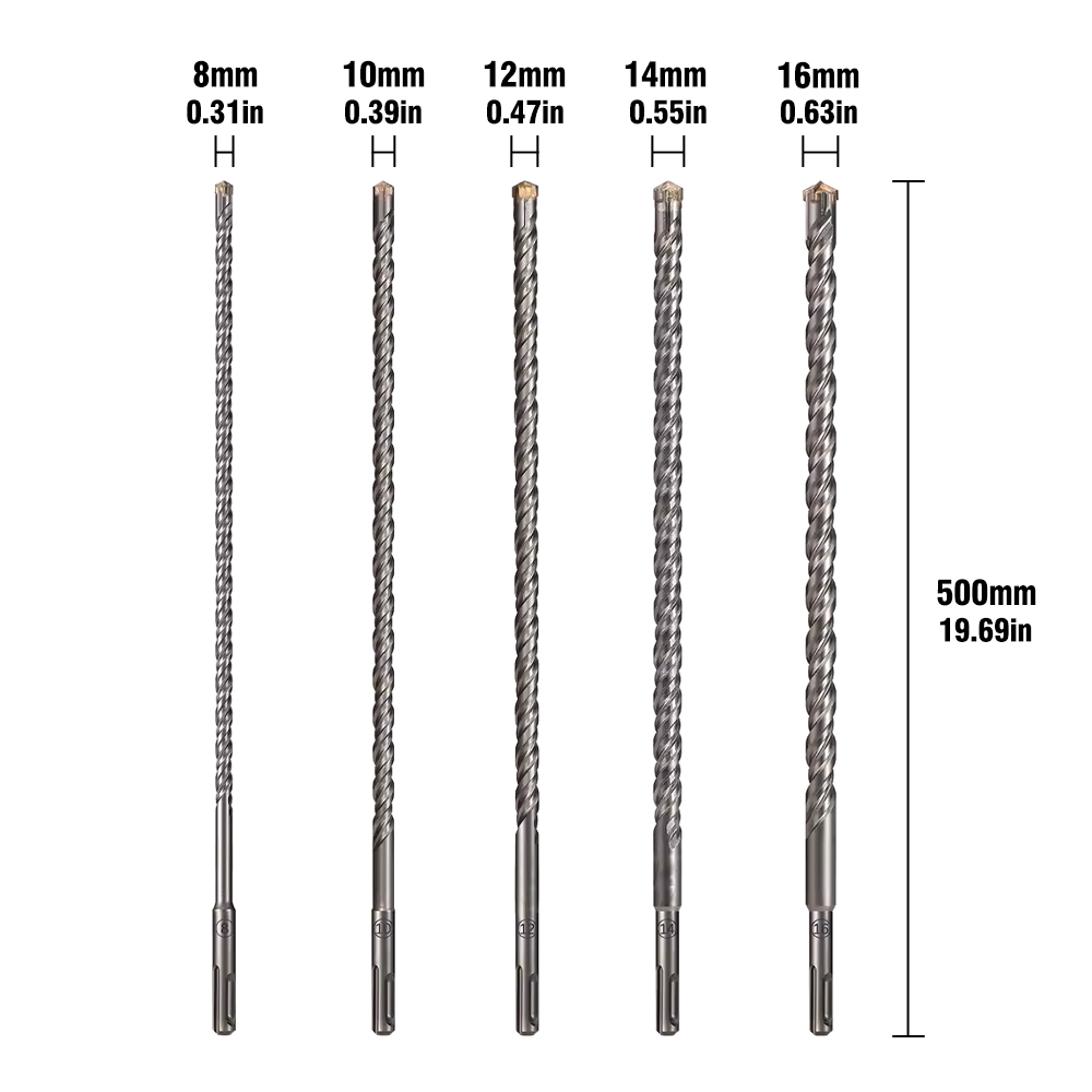 500mm延長SDSプラスクロスチップロータリーハンマードリ - Nozzle Tungsten のレビューと価格