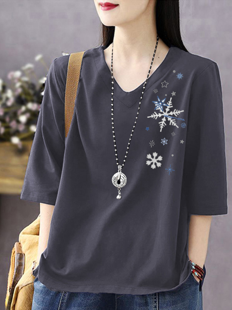 ピュアコットン V ネック 3/4 スリーブ Tシャツ女性の - Resin Vat のレビューと価格